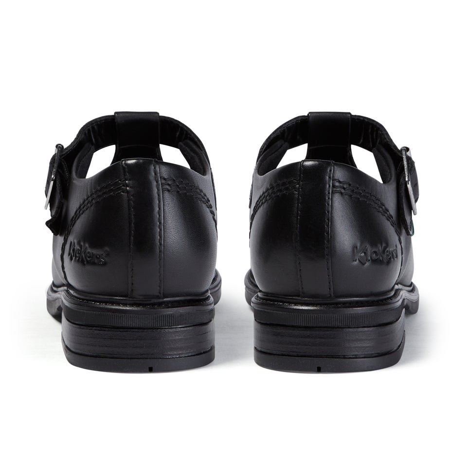 Youth Womens Lach T-Bar Leather Black