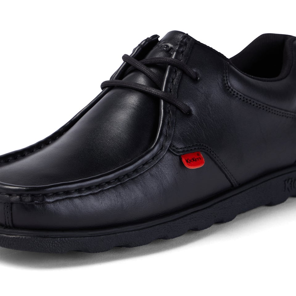 Youth Mens Fragma Lace Leather Black