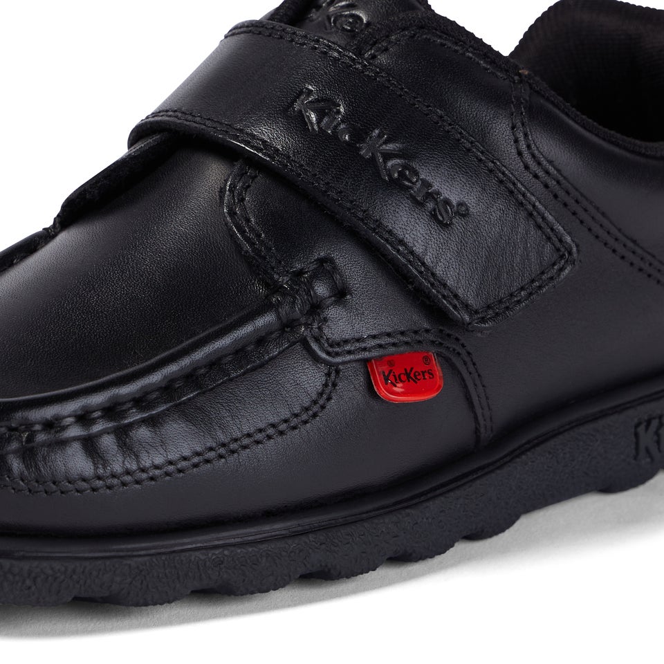 Junior Boys Fragma Strap Leather Black