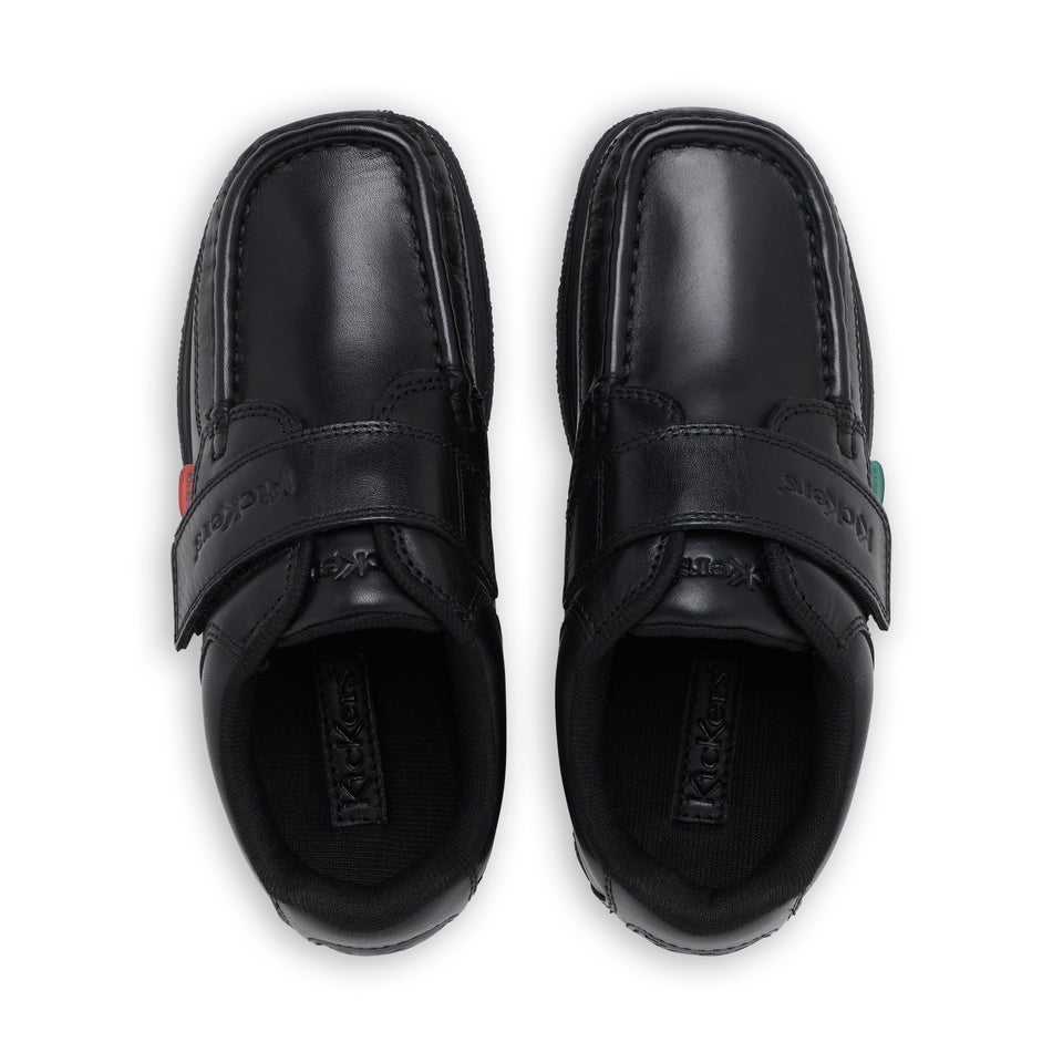 Junior Boys Fragma Strap Leather Black