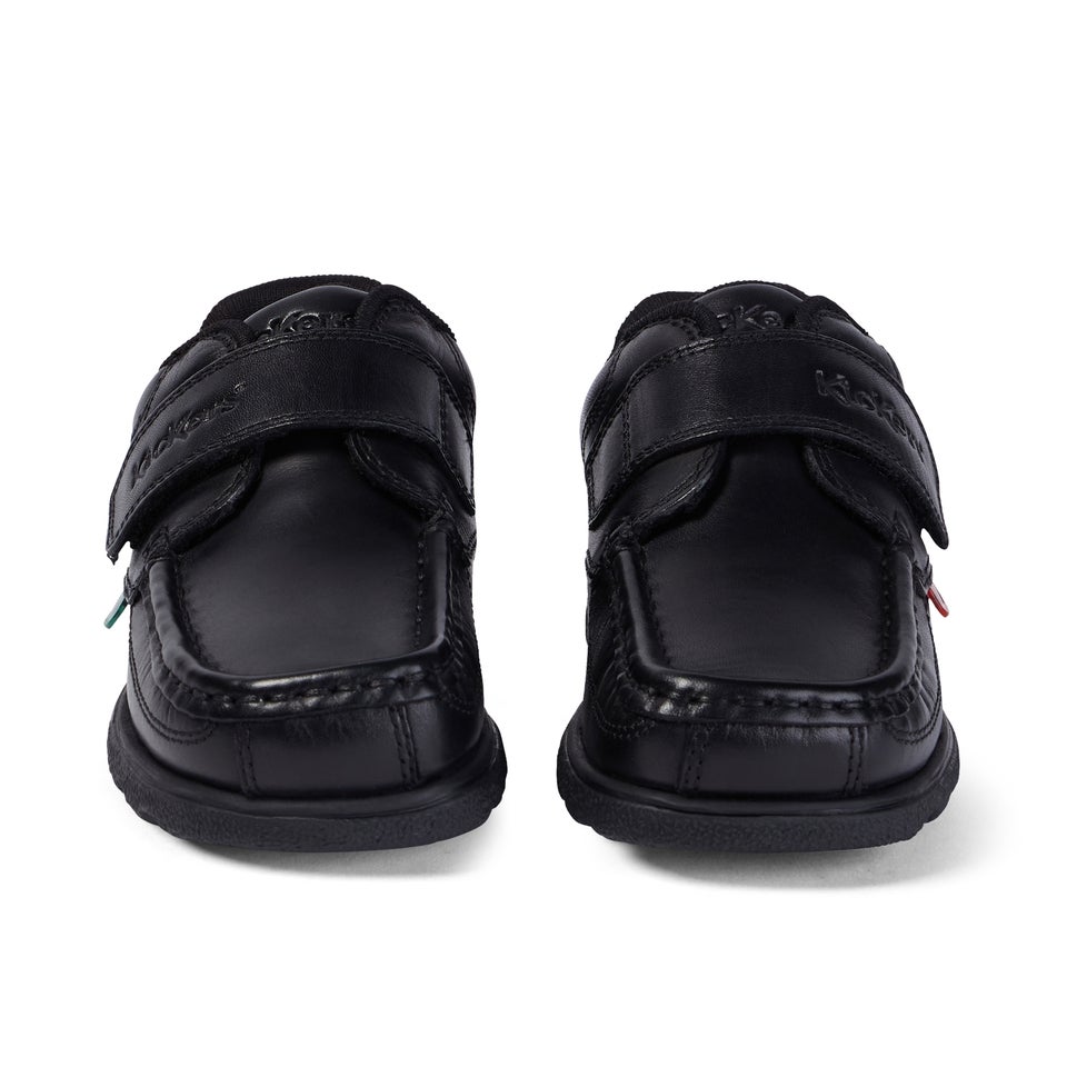 Junior Boys Fragma Strap Leather Black