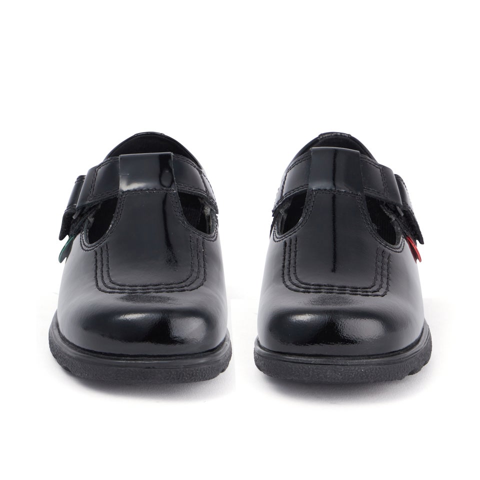 Junior Girls Fragma T-Bar Patent Leather Black