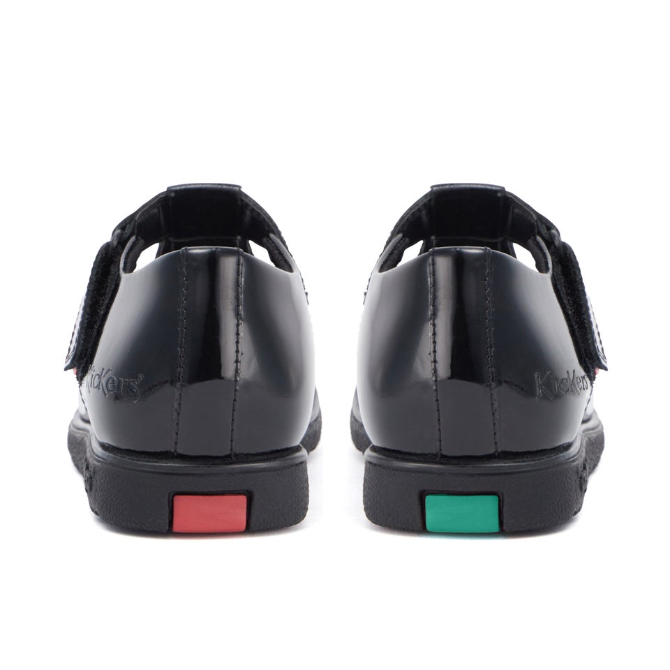Junior Girls Fragma T-Bar Patent Leather Black