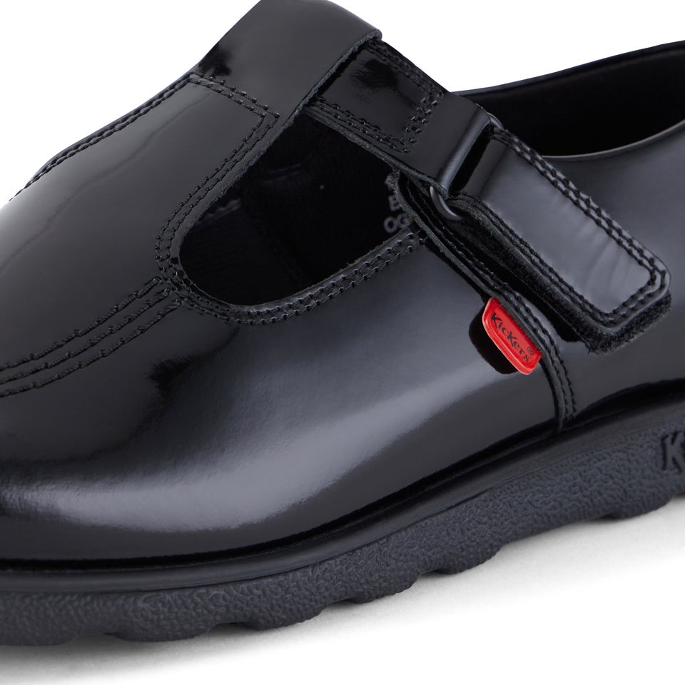 Youth Womens Fragma T-Bar Patent Leather Black