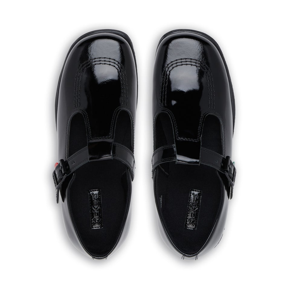 Adult Womens Fragma T-Buckle Patent Leather Black