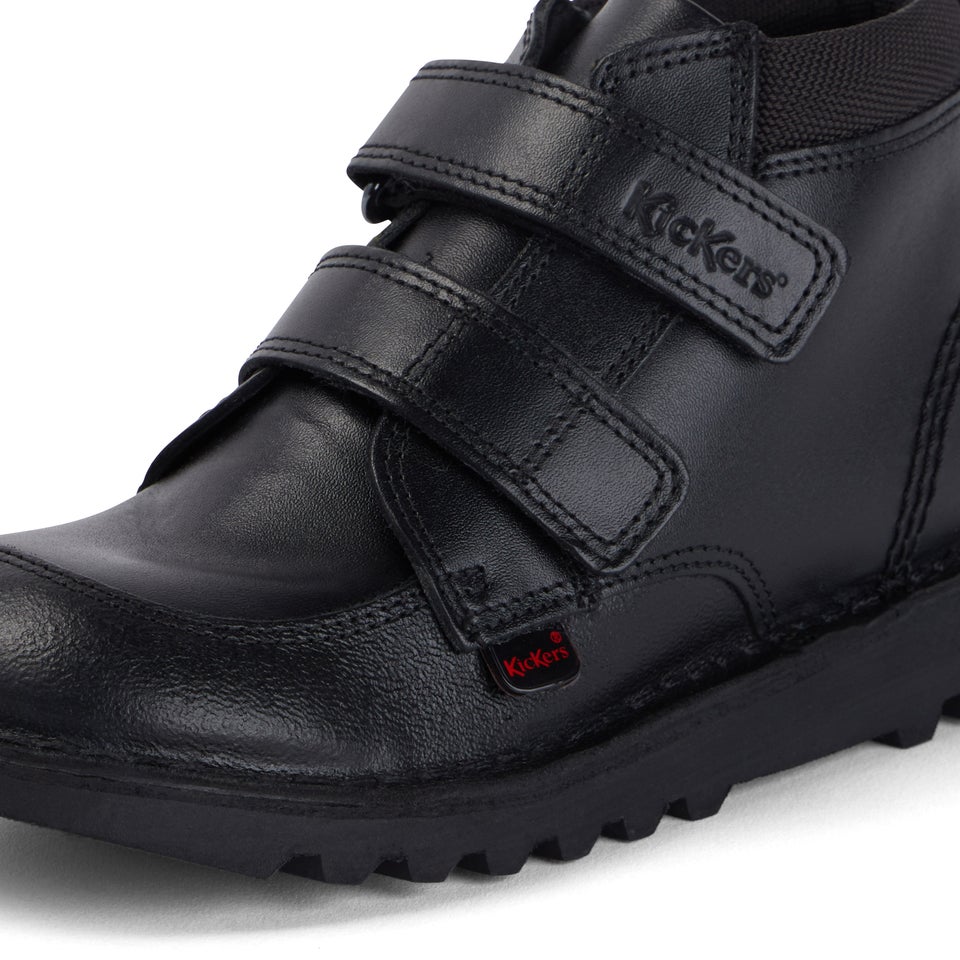 Junior Boys Kick Hi Scuff Leather Black