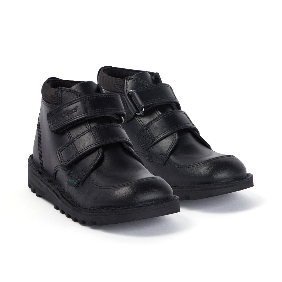 Junior Boys Kick Hi Scuff Leather Black