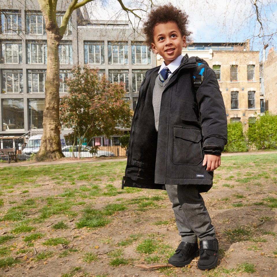 Junior Boys Kick Hi Scuff Leather Black