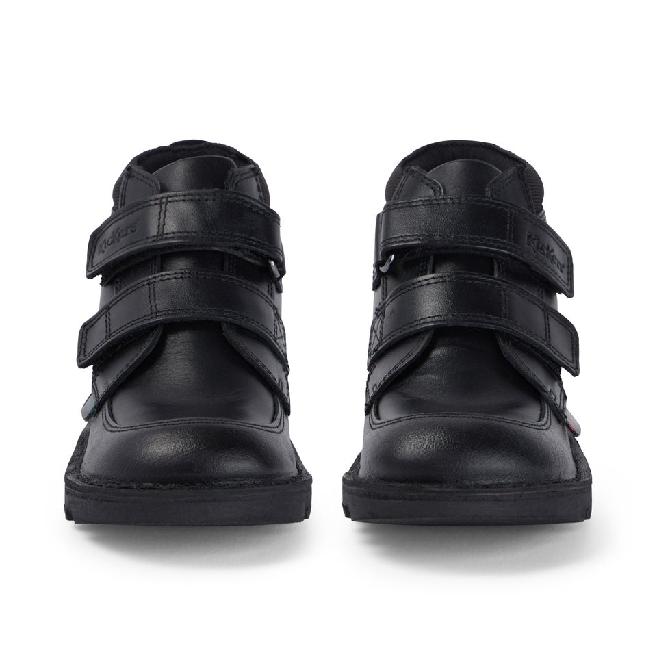 Junior Boys Kick Hi Scuff Leather Black