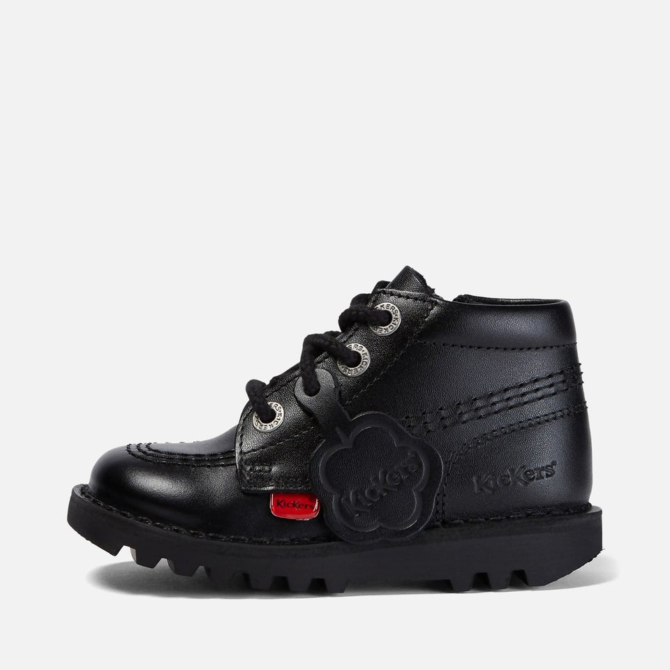 Infant Unisex Kick Hi Zip Leather Black
