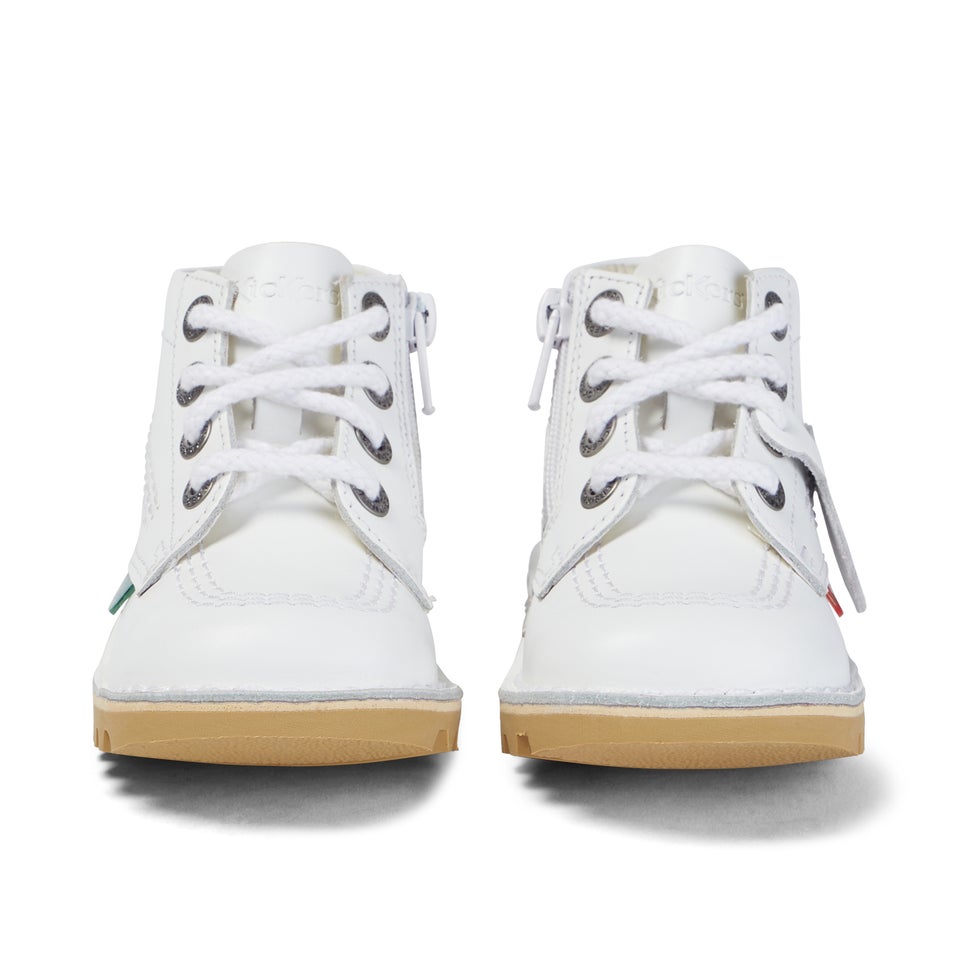 Infant Unisex Kick Hi Zip Leather White