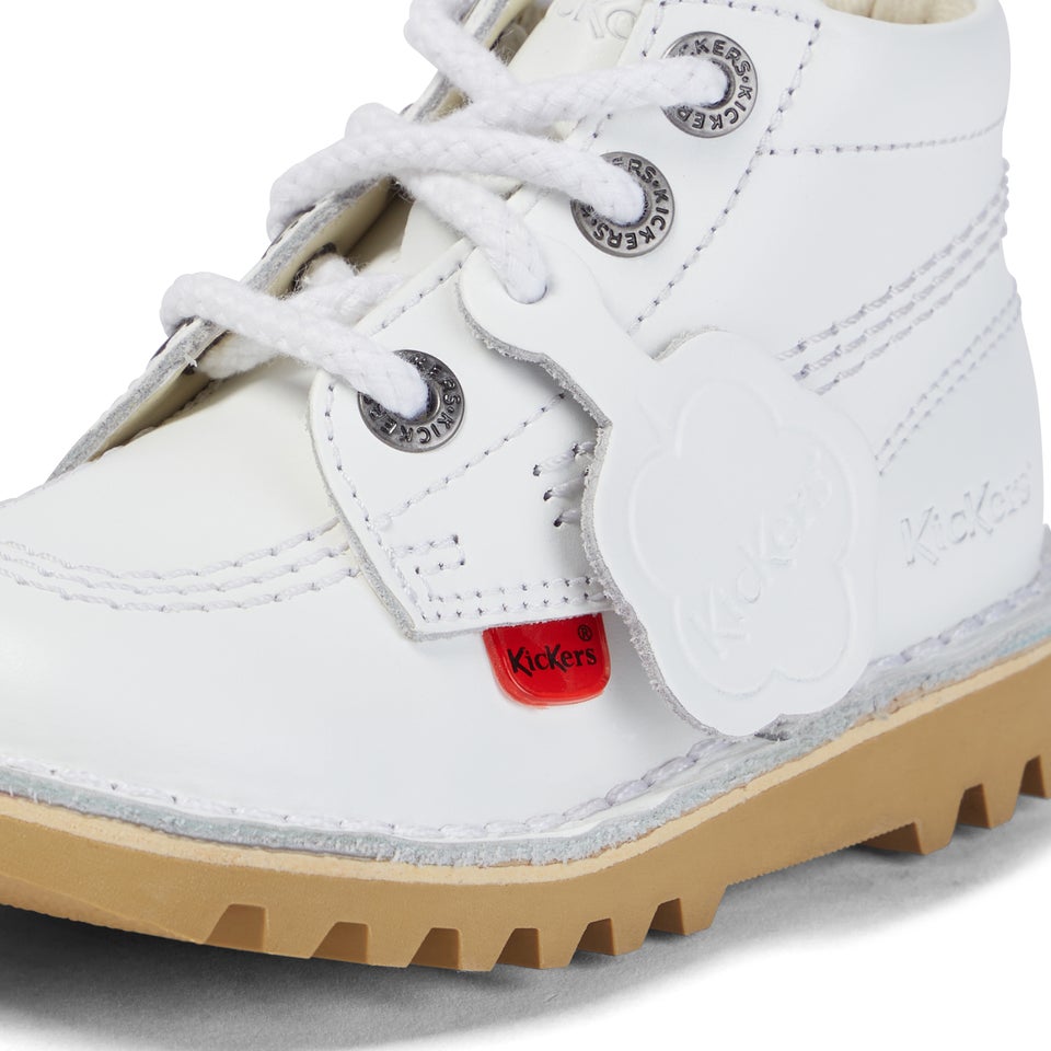 Infant Unisex Kick Hi Zip Leather White