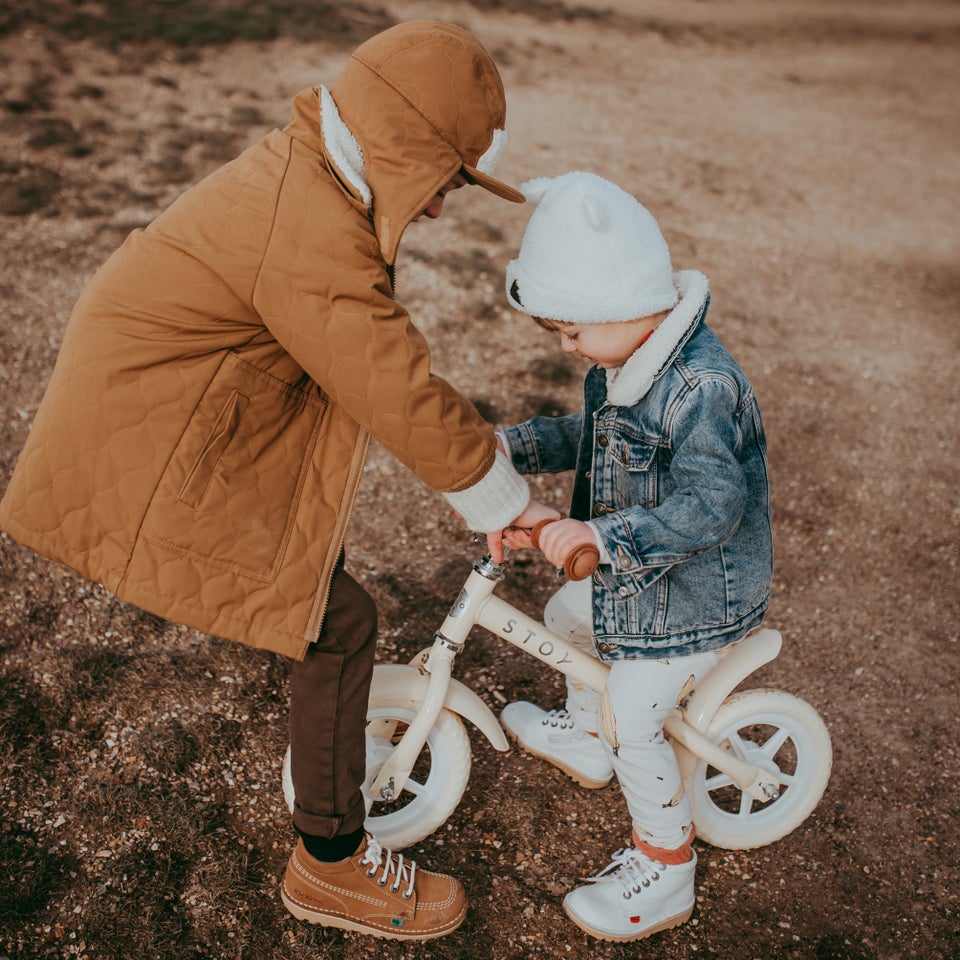 Junior Unisex Kick Hi zip Leather Tan