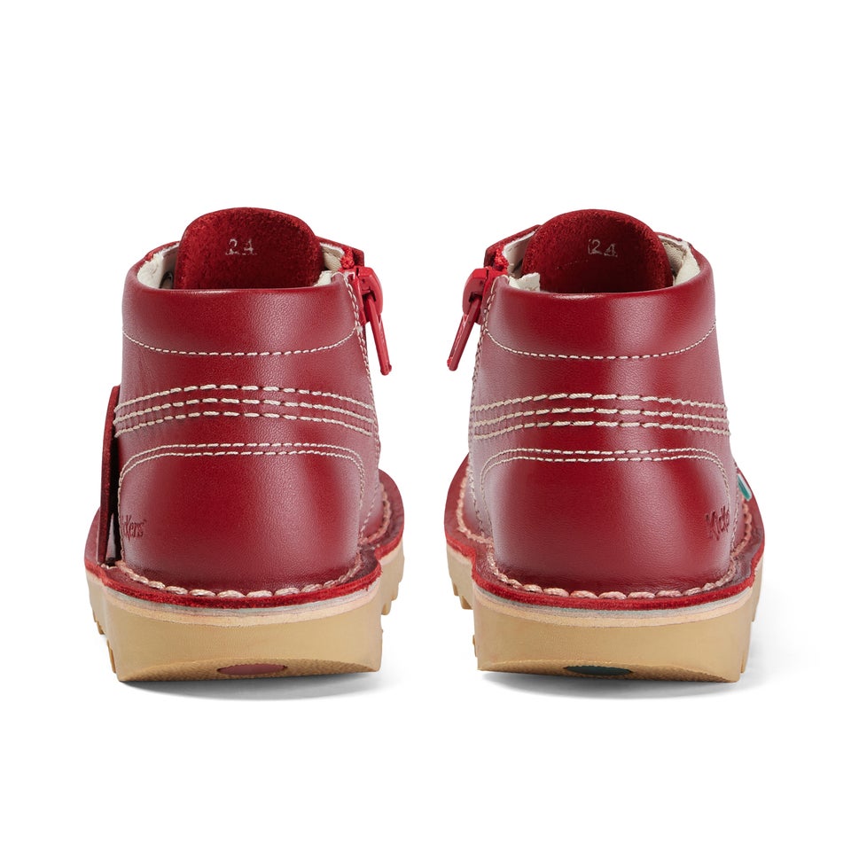 Infant Unisex Kick Hi Zip Leather Red