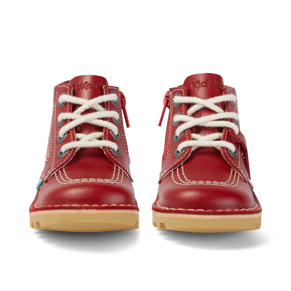 Infant Unisex Kick Hi Zip Leather Red