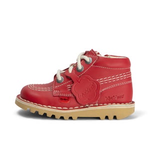 Infant Unisex Kick Hi Zip Leather Red