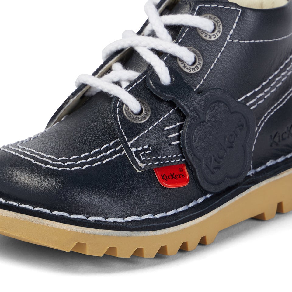 Infant Unisex Kick Hi Zip Leather Navy