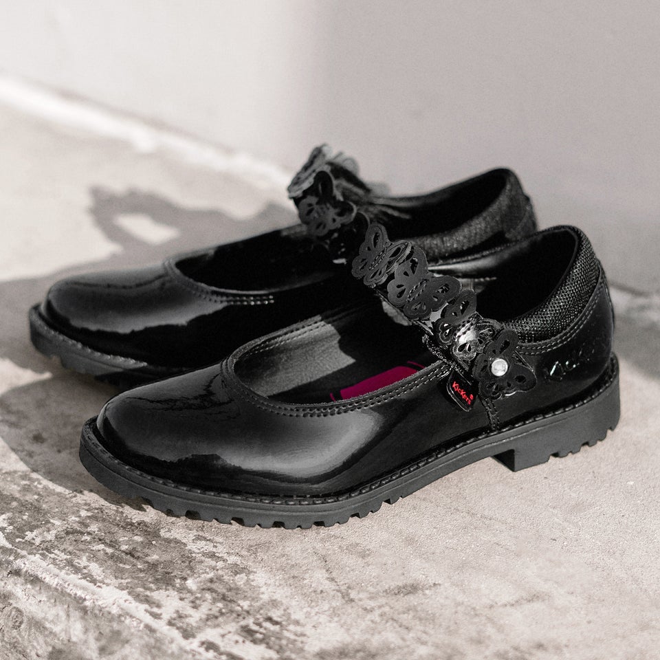 Infant Girls Lachly Butterfly Mj Patent Leather Black