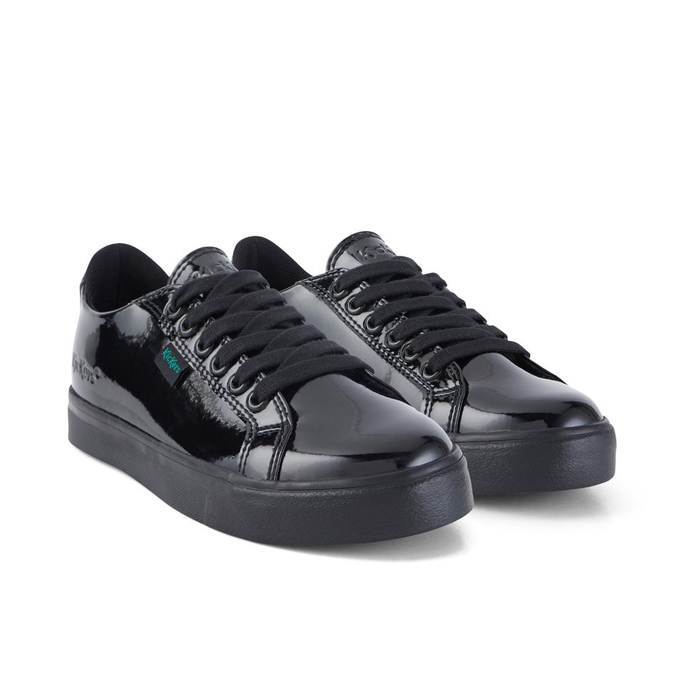 Junior Girls Tovni Lacer Patent Leather Black