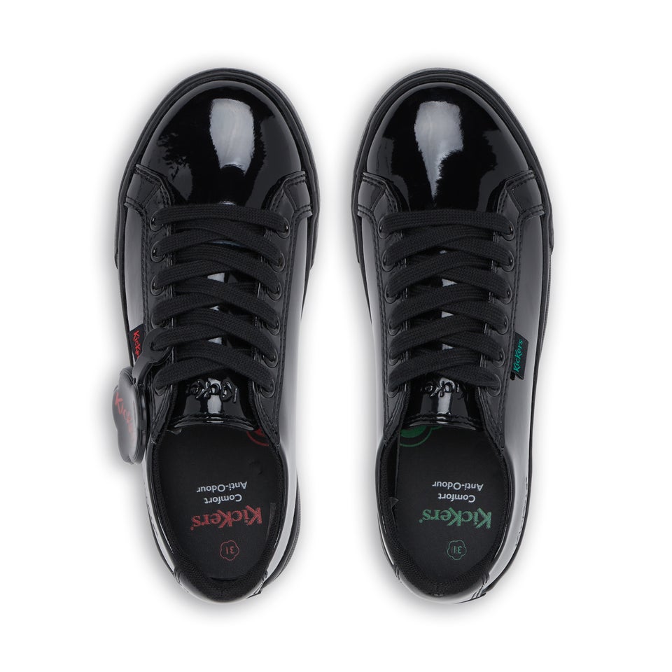 Junior Girls Tovni Lacer Patent Leather Black