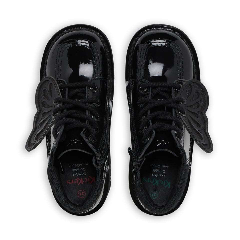 Junior Girls Kick Hi Faeries Patent Leather Black