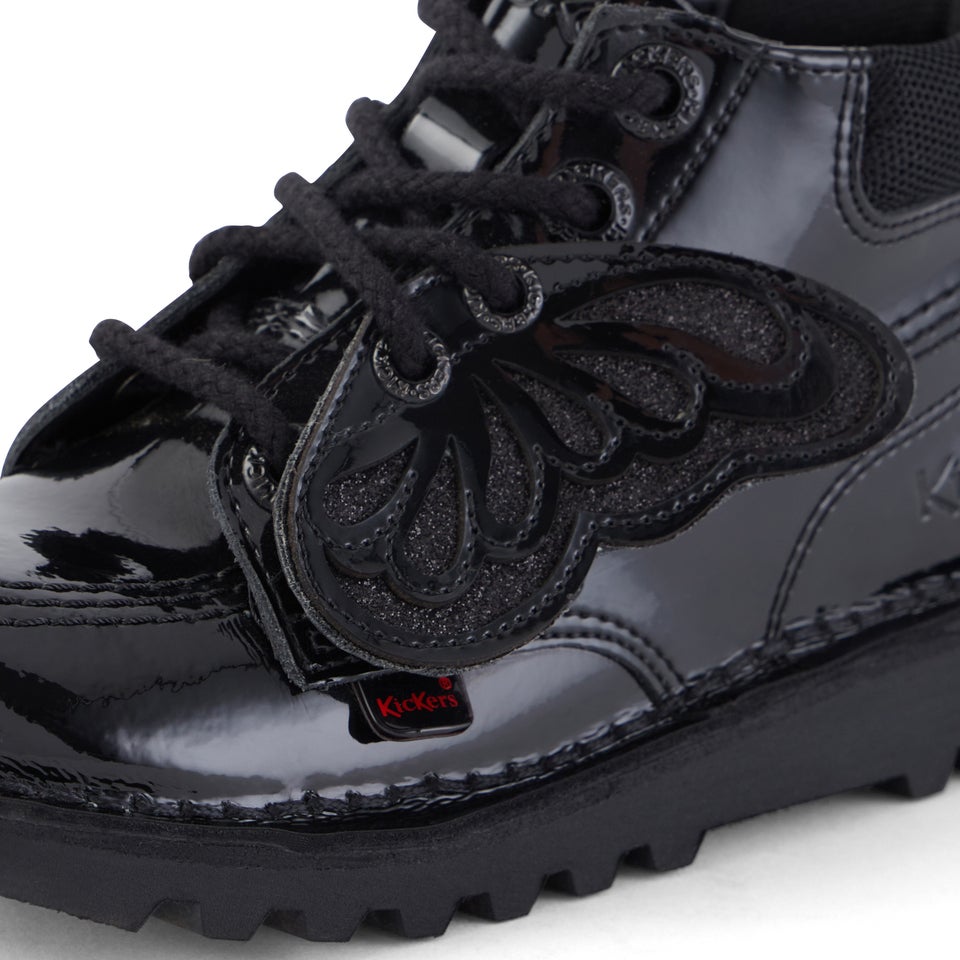 Junior Girls Kick Hi Faeries Patent Leather Black