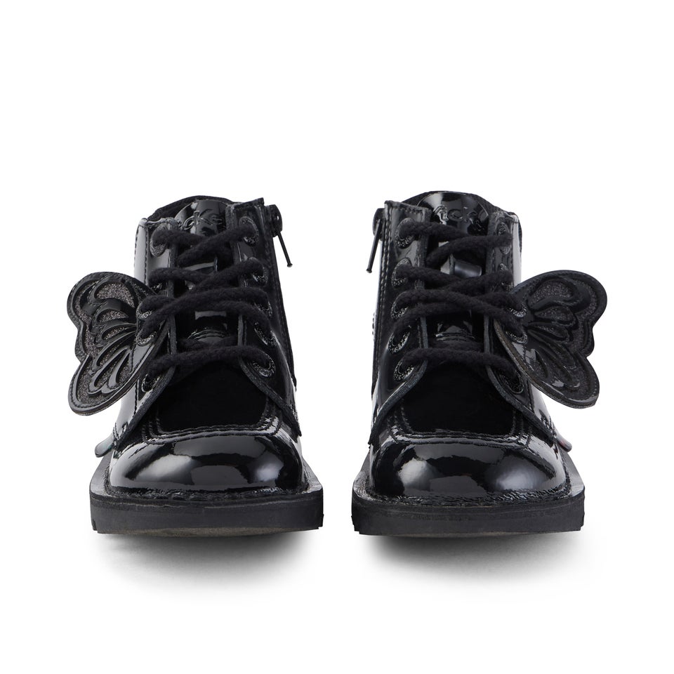 Junior Girls Kick Hi Faeries Patent Leather Black
