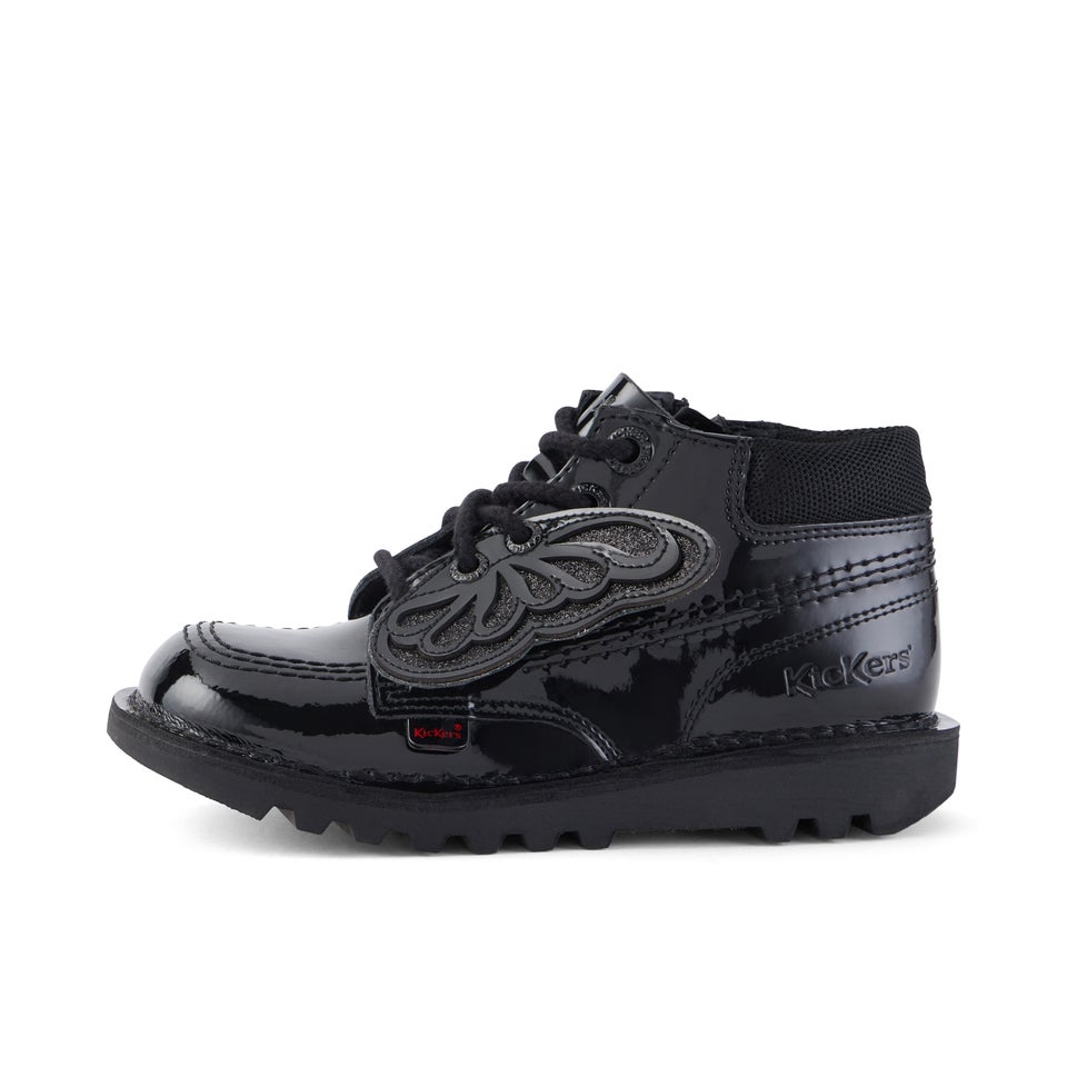 Junior Girls Kick Hi Faeries Patent Leather Black