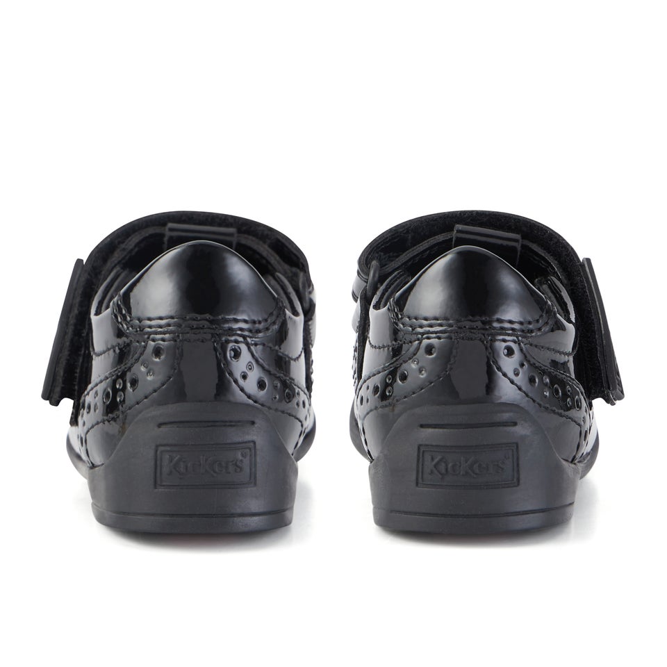 Infant Girls Bridie Brogue T-Vel Patent Leather Black