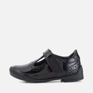 Infant Girls Bridie Brogue T-Vel Patent Leather Black - 5