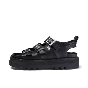 Adult Women's Knox Lo Buckle Leather Sandal Black
