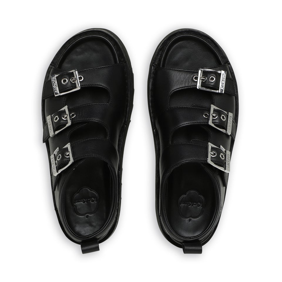 Adult Women's Knox Lo Buckle Leather Sandal Black