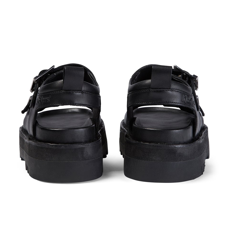 Adult Women's Knox Lo Buckle Leather Sandal Black