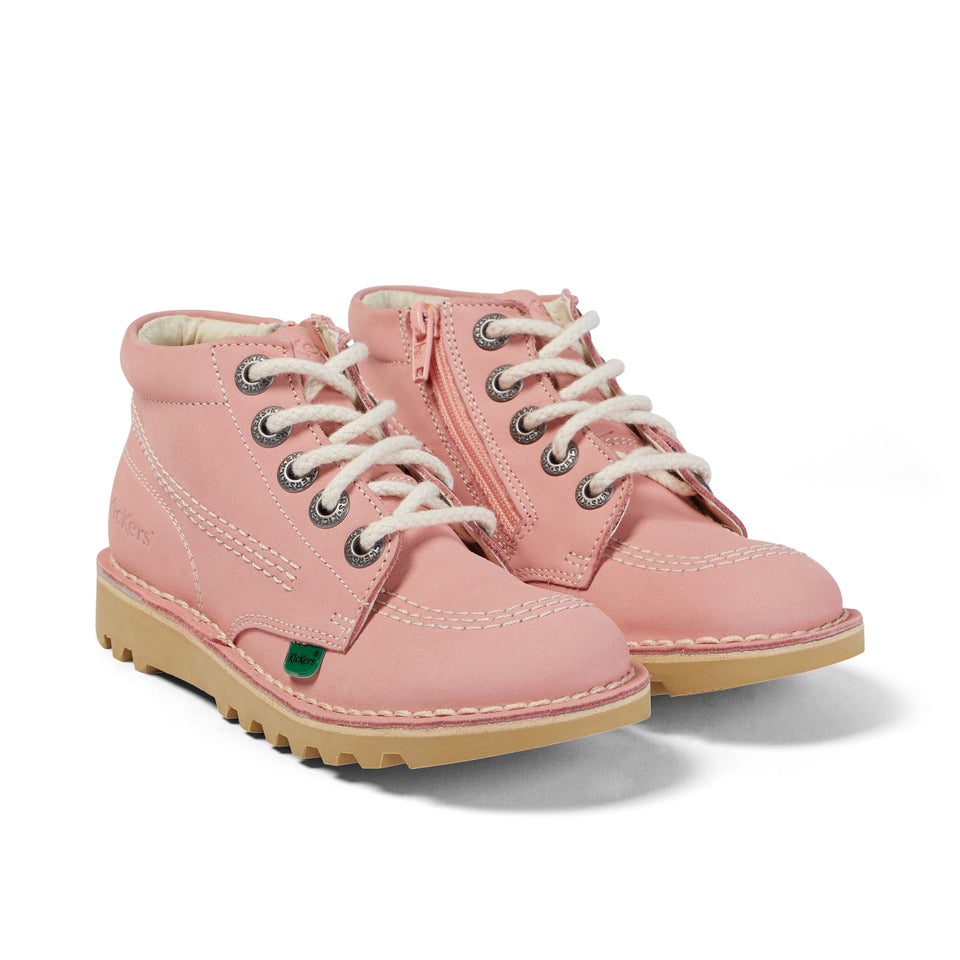 Junior Unisex Kick Hi Zip Nubuck Light pink