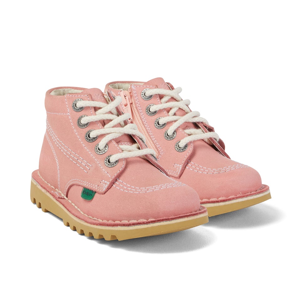Infant Unisex Kick Hi Zip Nubuck Light pink