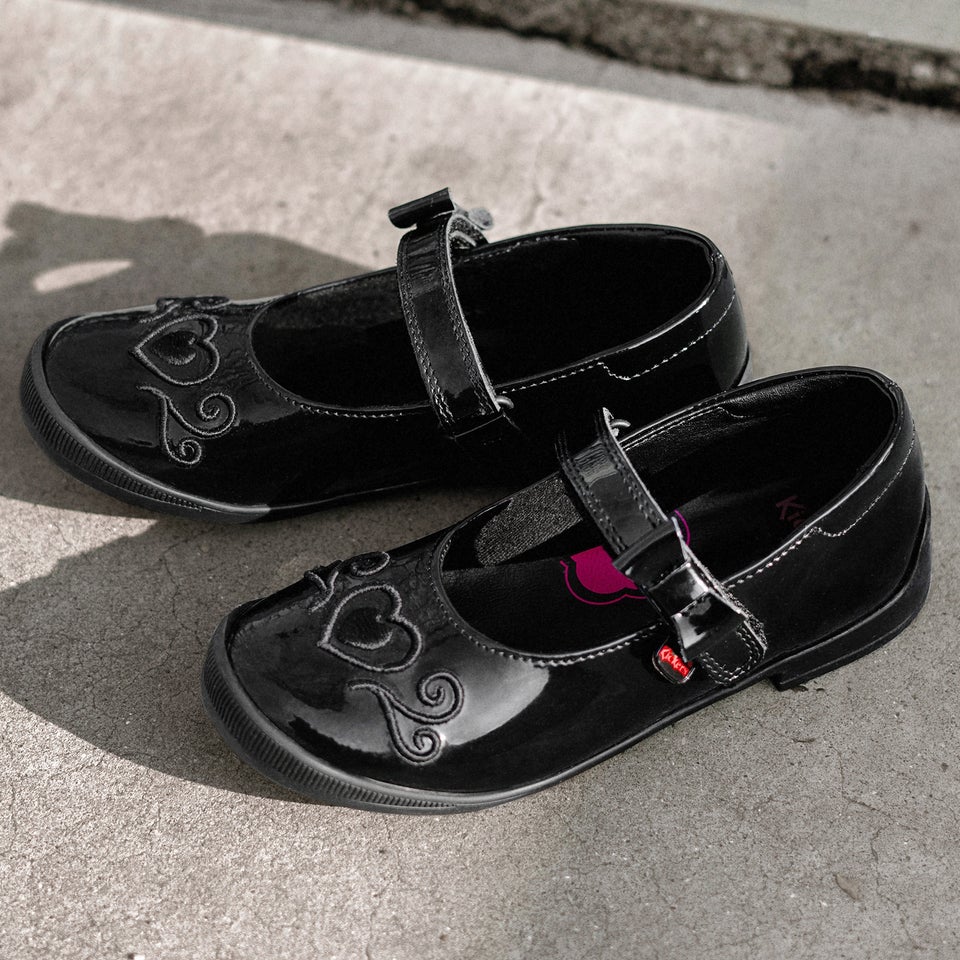 Infant Girls Bridie Heart Mj Patent Leather Black