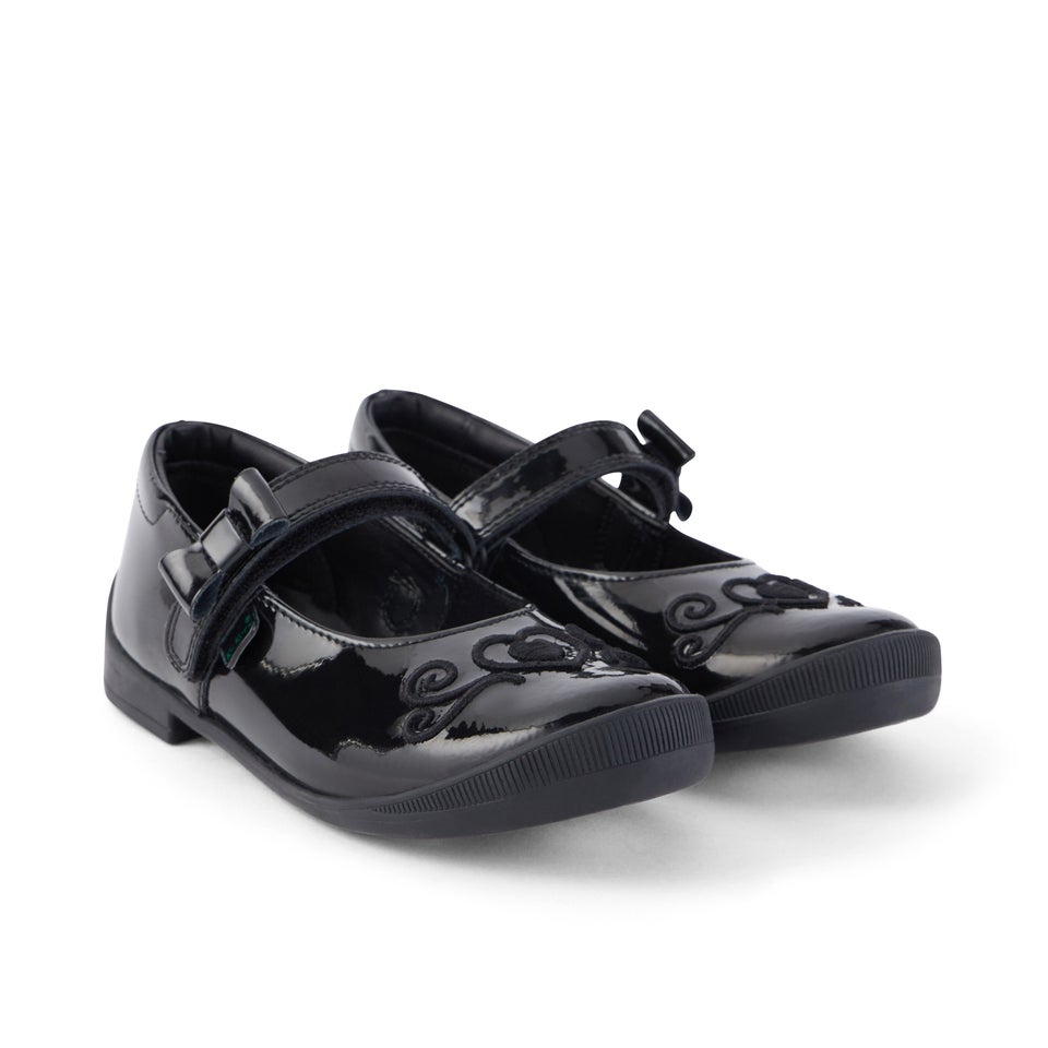 Infant Girls Bridie Heart Mj Patent Leather Black