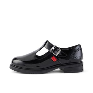 Junior Girls Lach T-Bar Patent Leather Black - 12.5
