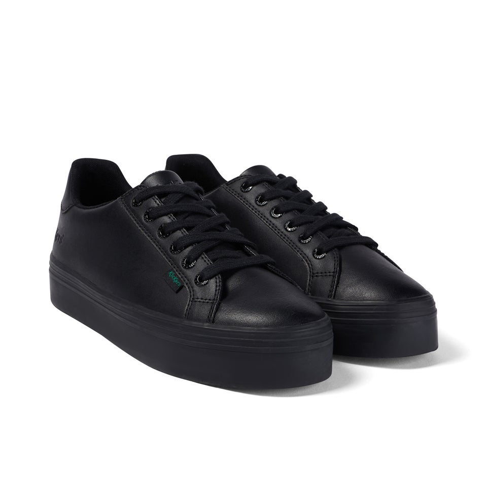 Adult Womens Tovni Stack Leather Black