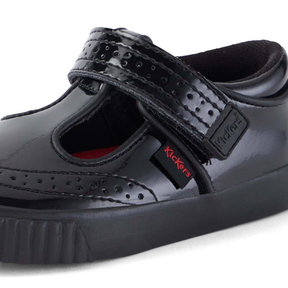 Infant Girls Tovni Brogue T-Bar Patent Leather Black