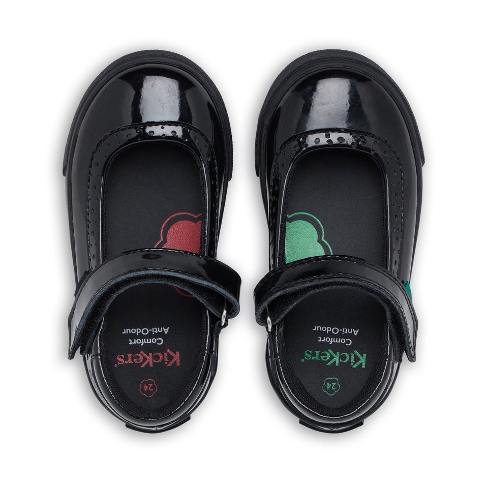 Infant Girls Tovni Brogue MJ Patent Leather Black