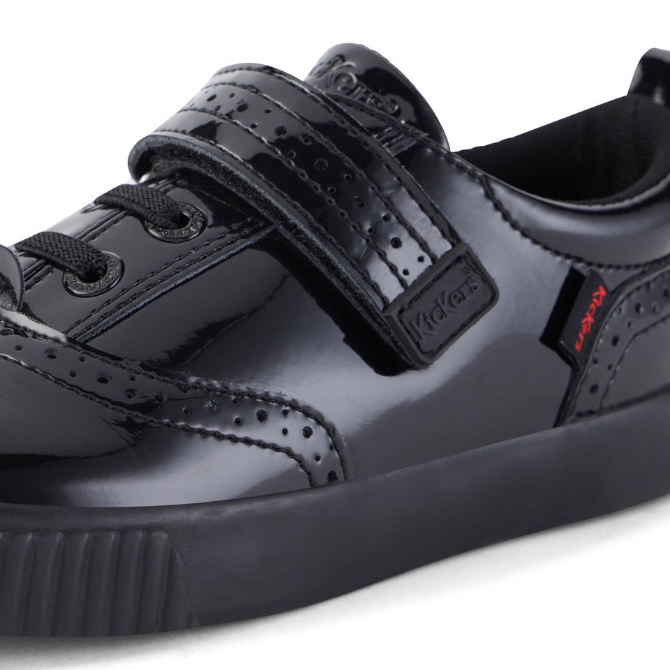 Junior Girls Tovni Brogue Shoe Patent Leather Black