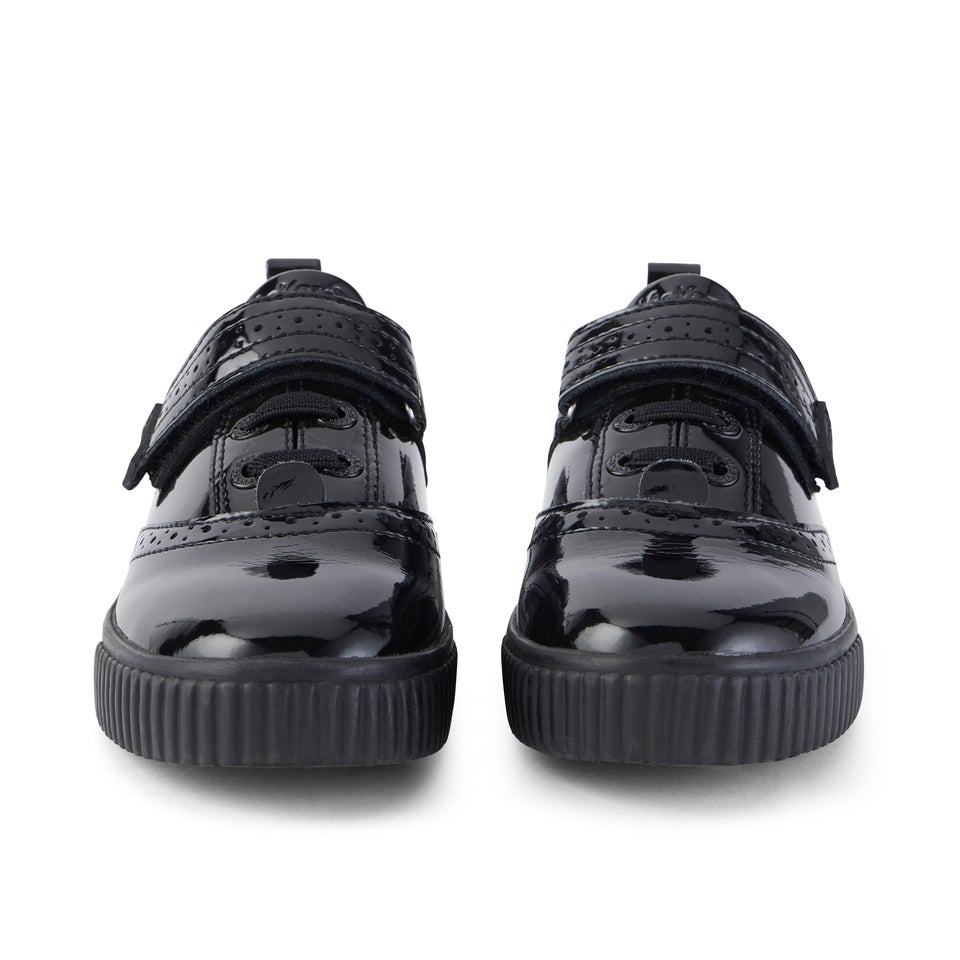 Junior Girls Tovni Brogue Shoe Patent Leather Black