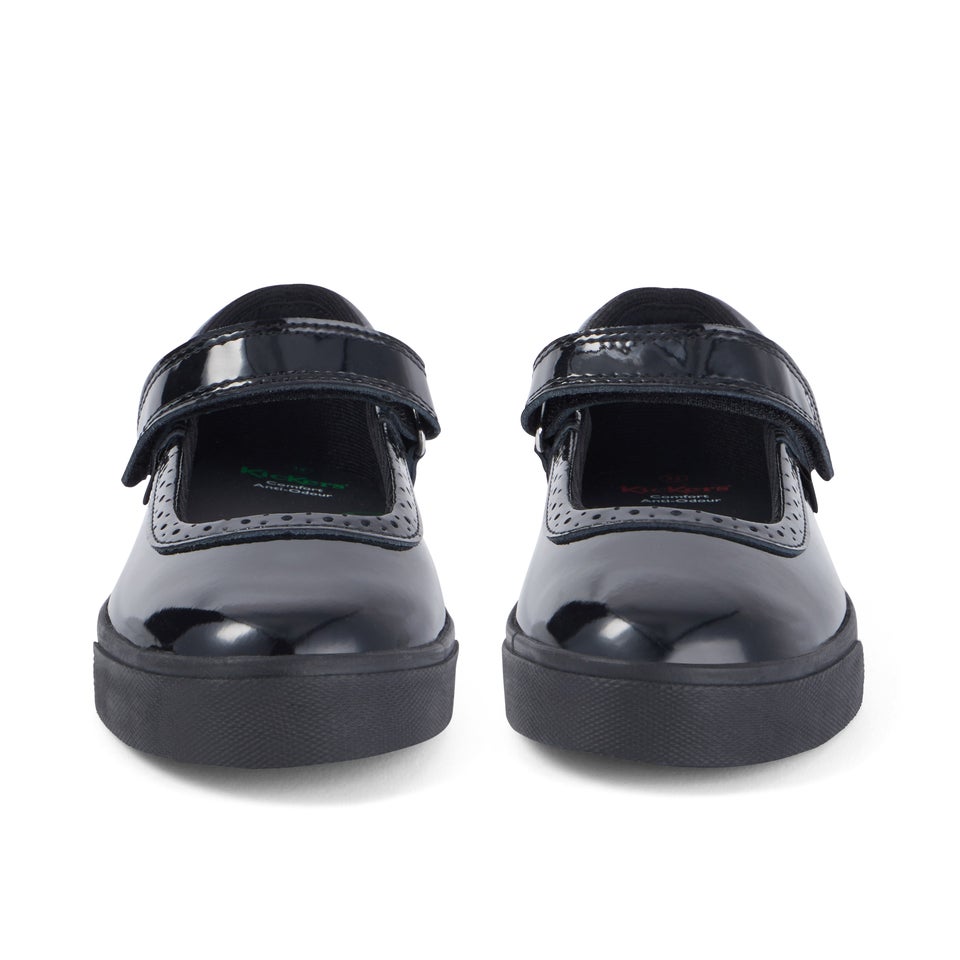 Junior Girls Tovni Brogue MJ Patent Leather Black