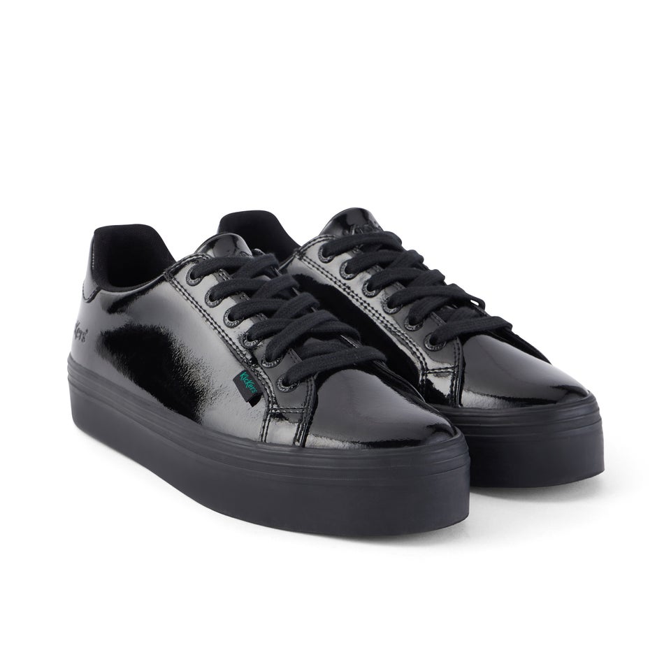 Youth Womens Tovni Stack Patent Leather Black