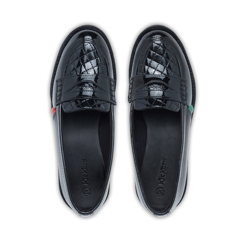 Youth Womens Lachly Quilted Loafer Patent Leather Black