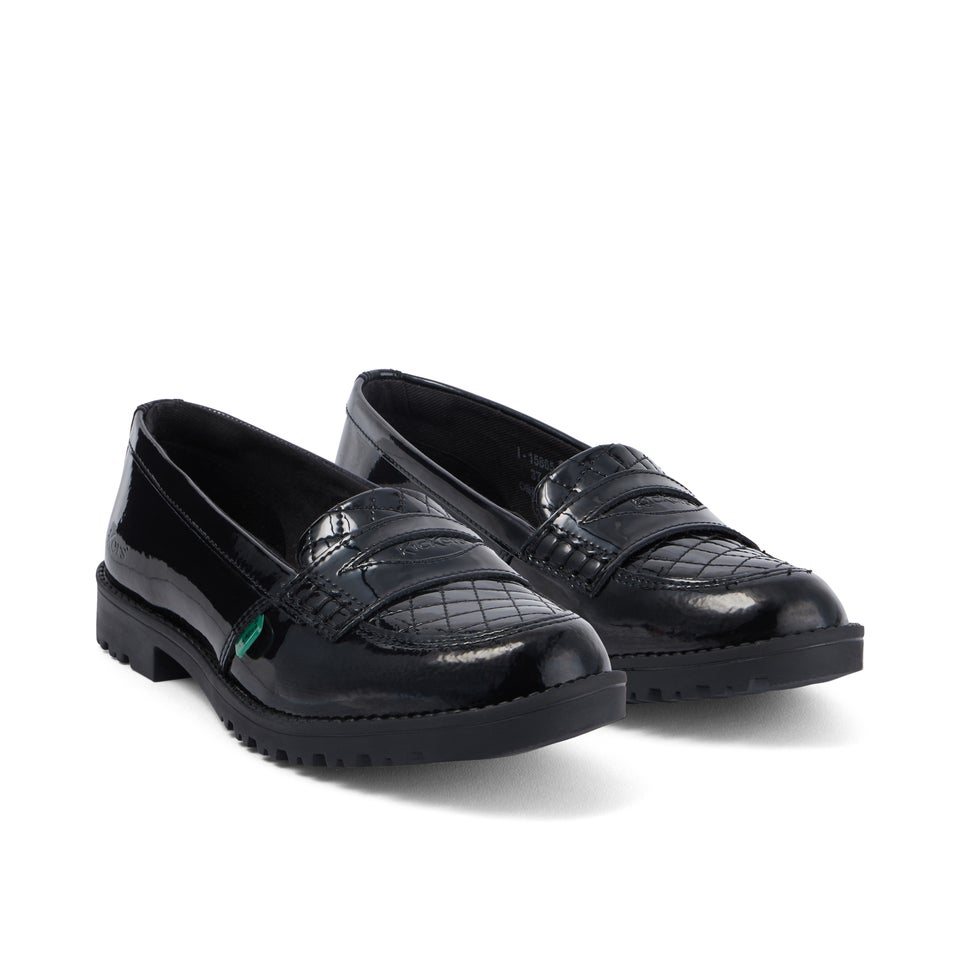 Youth Womens Lachly Quilted Loafer Patent Leather Black