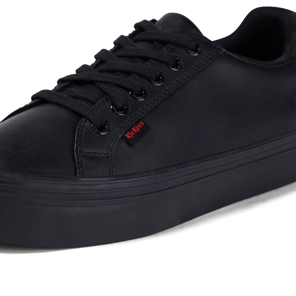 Youth Womens Tovni Stack Leather Black