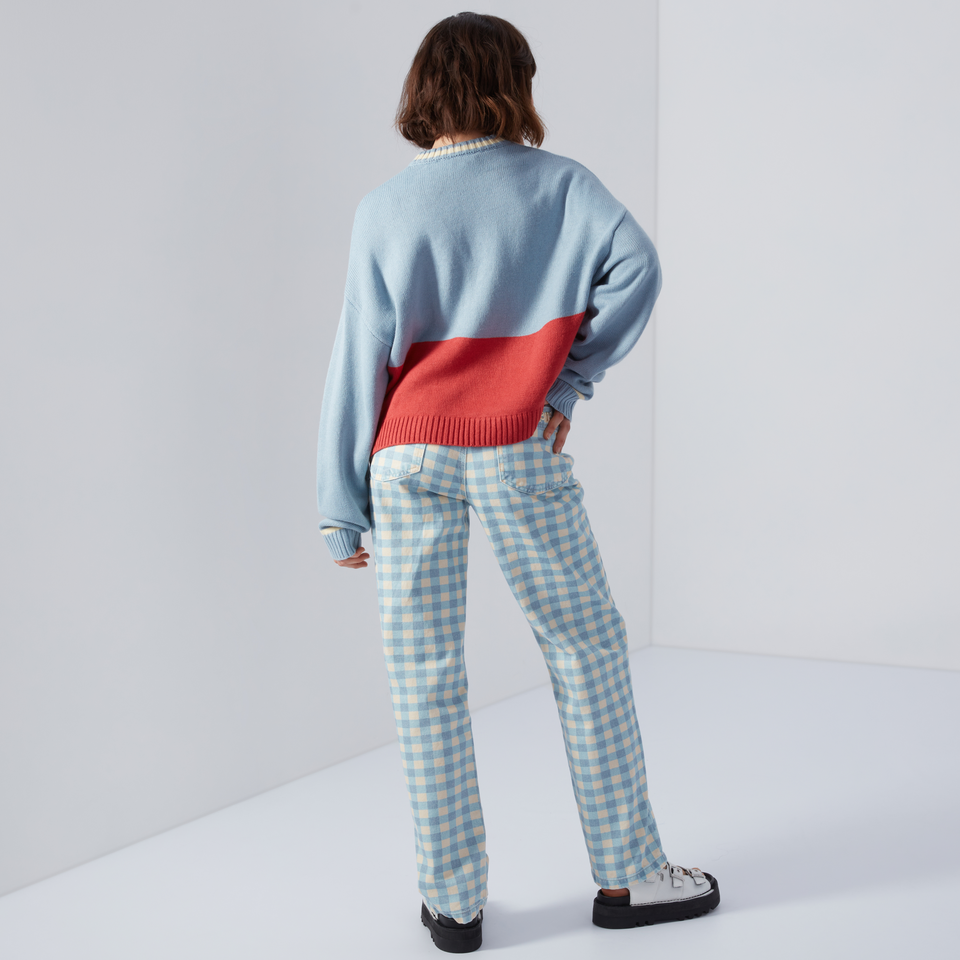 Women's Knit Jumper Blue/Pink