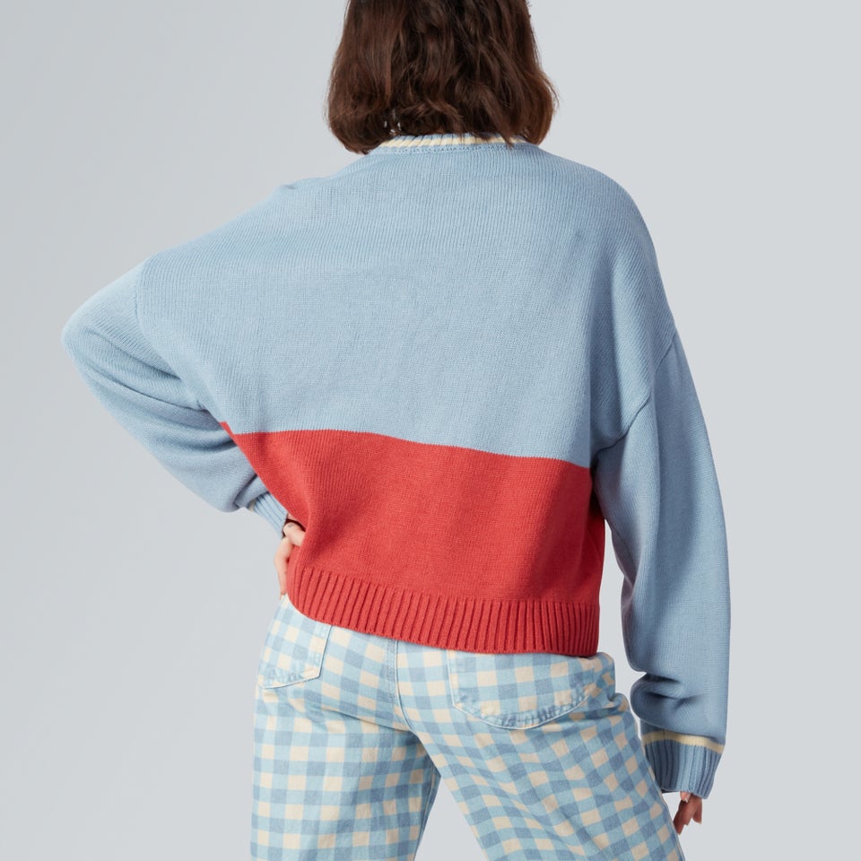 Women's Knit Jumper Blue/Pink